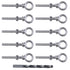 Muzata 10 Pack 1/4" x 2" Eye Bolts, Stainless Steel Eyebolt with Nuts Washers, Heavy Duty Shoulder Lifting Ring (Total