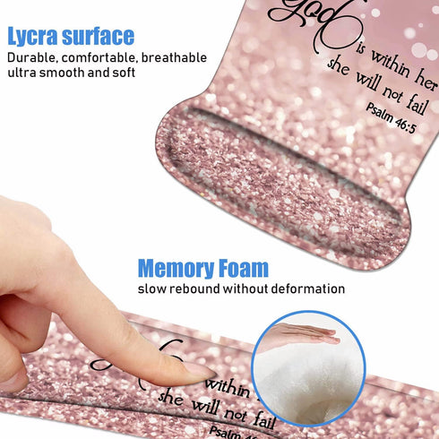 Ergonomic Mouse Pad Wrist Support and Keyboard Wrist Rest Set with Coasters, Non-Slip PU Base, Easy Typing, Relieve