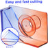 Small Gradient Color Tape Holder, Mini Desktop Office Tape Dispenser, Packing Cutter (Red and Blue Mini Stickers)