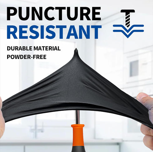 Medical Nitrile Exam Gloves, Black 3.5 mil Powder-Free Latex-Free Disposable Glove, 100 Pcs