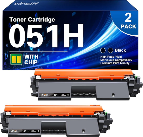 Replacement 051H Toner Cartridge for Canon Imageclass MF263dn MF264dw MF266dw, 2-Pack (CRG-051H)