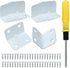 Seimneire 4 1x1x1.26inch 90 12Pcs White Metal Corner Bracket, Holes L Shape Corner Brace, Degree Right Angle Bracket