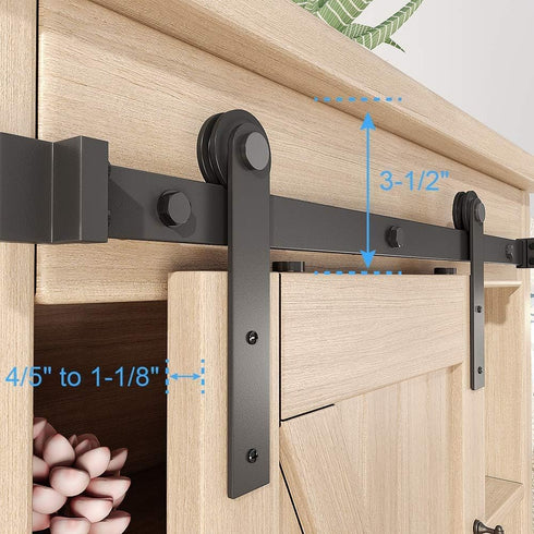 4FT ZEKOO Super Mini Sliding Barn Door Hardware Kit for Single Door Cabinet, Small Barn Door Hardware Track Kit for TV