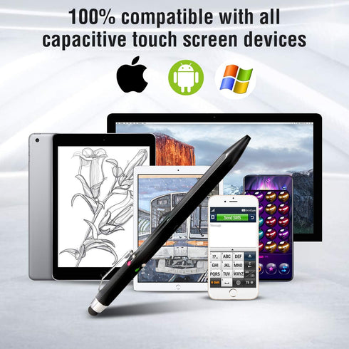SMTTW 5-in-1 Multicolored Stylus Pen with Metal Gift Box, Black Blue Red Green Ballpoint for Touch Screens