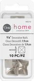 Dritz Home 44272 Nickel Square Decorative Nails, 3/4-Inch (10-Piece)