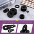 Swpeet 175Pcs Flat Rubber Washers Assortment Kit - 7 Sizes 10/12/16/18/20/25/30mm Heavy Duty Black Rubber Pads