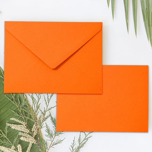 Whaline 50Pcs A7 Burnt Orange Invitation Envelopes Set V-Flap Gift Card Sleeves for Fall Mailing