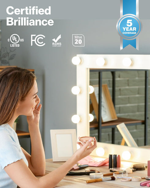 Sunco Lighting 4 Pack Vanity Globe Light Bulbs, G25 LED, 100W Equivalent, 5000K Daylight, Dimmable