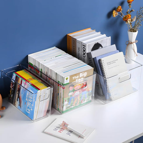Plastic Clear Phone Case Organizer, Multifunctional Storage Holder Box for Desk, Cabinet, Shelf (Deep)
