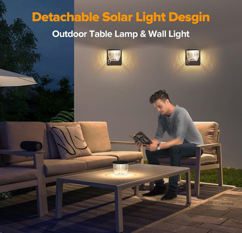 2 Pack 3 Solar Wall Lights Outdoor Waterproof, Metal Wall Lights + USB-C Powerd, Dusk to Dawn Solar Porch Lights