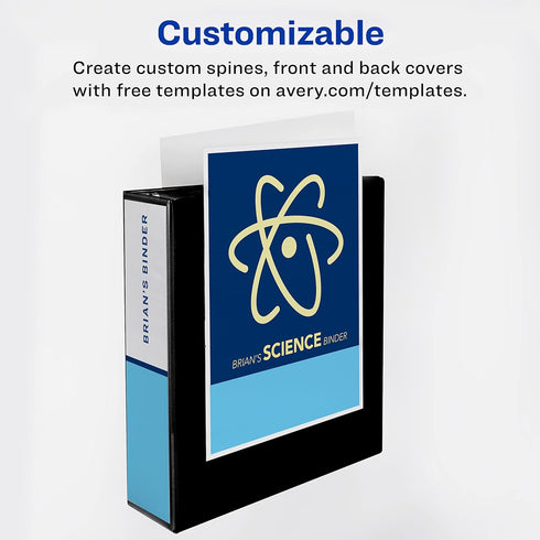 Avery Heavy-Duty View 3 Ring Binder (05604) - 3" One Touch Slant Rings, Holds 8.5" x 11" Paper, 1 White Binder