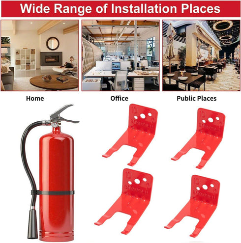 4 Pack Universal Fire Extinguisher Bracket, Modified Mounts for 5 to 13 lbs Extinguishers, Holder for Dry Chemical