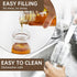 Generic 12oz (2 Honey Dispenser No Drip With Base, Pressure Design, Glass Honey Dispenser, with Handle and Stand