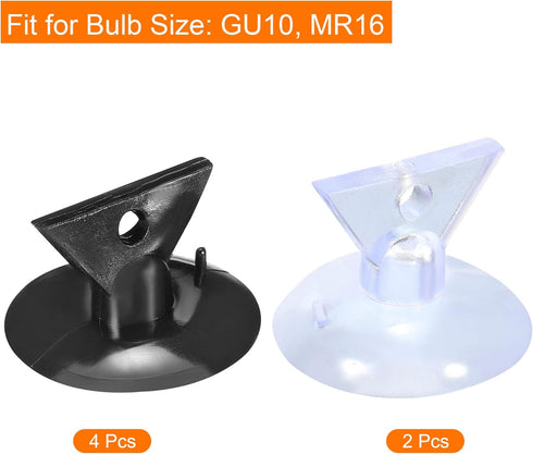 MECCANIXITY Bulb Changers, 35mm Dia. PVC Suction Cup Tools for GU10 MR16 Bulbs, 6 Pack (4 Black, 2 Clear)