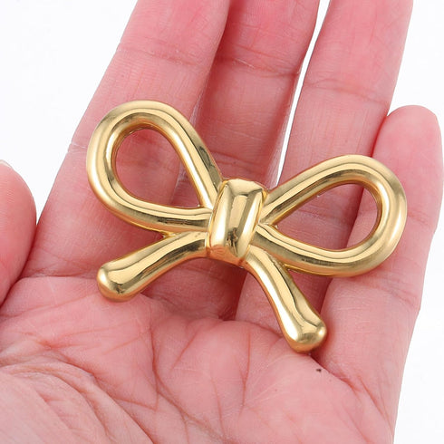 Mikikit Brass Bow Tie Drawer Handle Decorative Cabinet Hardware Bow Dresser Pull Knob for Shoe Cabinet Bedside Table