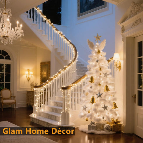 71Ft 200 8 Warm White Christmas Lights, LED Warm White Christmas Lights, UL Certified Plug in Twinkle Lights Outdoor
