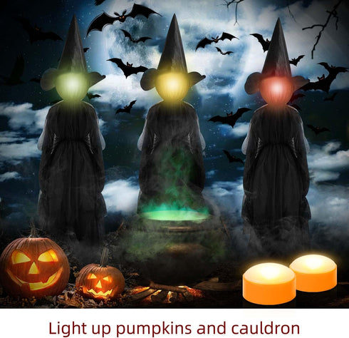 CANDLE IDEA 6 PCS Halloween Pumpkin LED Lights with Remote Timer, Battery Operated Jack-O-Lantern Candles for Decor