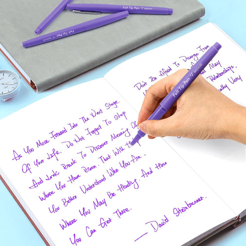 60 0.7mm Lelix Felt Tip Pens, Purple Pens, Medium Point, Felt Tip Markers Pens for Journaling, Writing, Note Taking