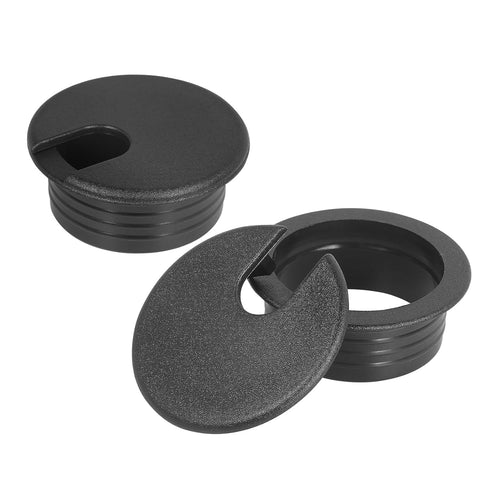 JTemgle 1-1/2" Black Desk Grommet, Plastic Cable Hole Cover Computer Table Cord Wire