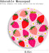 Gctriki Strawberry Mouse Pads, Cute Small Round Mousepad with Stitched Edge, Non-Slip Rubber Base