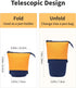 Sooez Cute Stand Up Pencil Case, Telescopic Pouch, Portable Holder, Spacious Bag for School Office Supplies, Orange