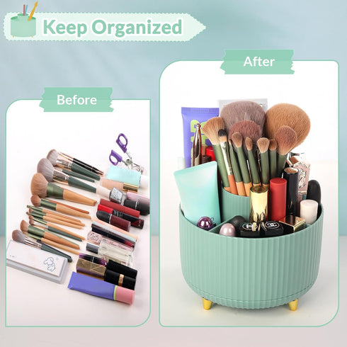 SKYDUE 360 Degree Rotating Desk Organizer, Dual-Purpose Pencil Pen Holder with 5 Slots for School Supplies