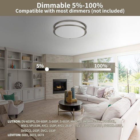 NEWKAZ 13Inch 36W 2 Packs, 5CCT 2700K 3000K 4000K 5000K 6500K, Dimmable Ceiling Light Fixtures LED Flush Mount Ceiling
