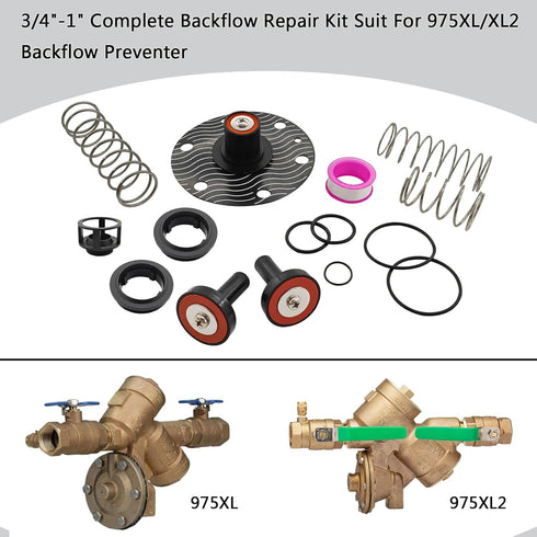 3/4"-1" Complete Backflow Repair Kit, Compatible with Zurn Wilkins 975XL 975XL2 Rubber Repair Kit for RPZ Valve