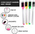 Black Magnetic Calendar for Refrigerator, Dry Erase Calendar for Family, Kids, Menu Planner, 12 x 16in with 4 Markers