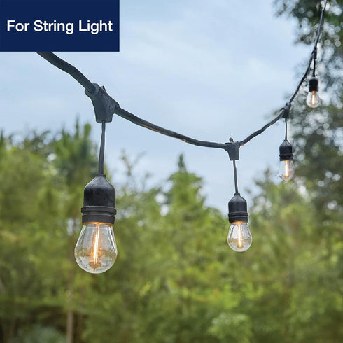 FLSNT 15 Pack Outdoor LED Replacement Bulbs for String Light, S14 LED Hanging Light Bulbs E26 Base 2200K Warm White