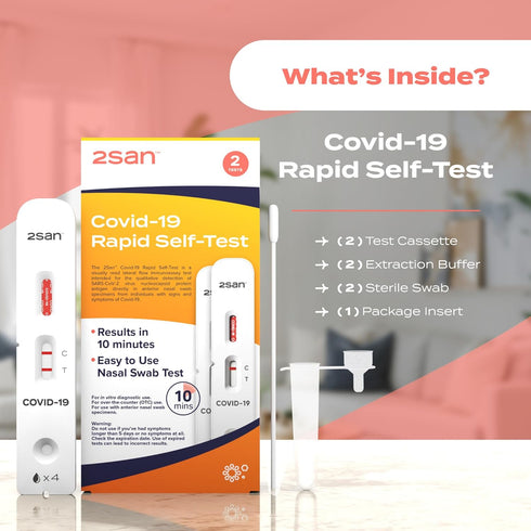 2San COVID-19 10 (2 Pack) Home Test, Antigen Rapid Test, Results in Minutes, FDA Cleared, Covid Test Kit at Home, Easy