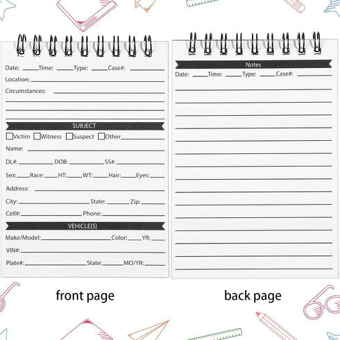 Sinmoe 8 Pcs Public Safety Police Field Interview book Top Bound Spiral Notebook, Writing Pad for Interviews, Accidents and Incident Reports, Field Book for Police, 5 x 3.5 Inches