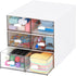 Desk Organizer with 5 Drawers, Rectangular Plastic Makeup Storage for Office, School, Home