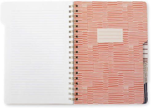 Fringe Studio Large Tab Notebook, Tribal Lines, Flexible Paperback Cover, College Ruled, 5 Subject, 180 Lined Pages