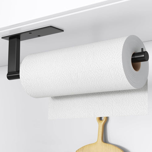 FOLIAGE For Paper Towel Holder under Cabinet: Self-Adhesive or Drilling Paper Towel Dispense