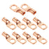 Ampper 10 Pcs Heavy Duty Copper Wire Lugs - UL Eyelets Ring Crimp Copper Terminal Connectors for 6 Awg Battery Cable