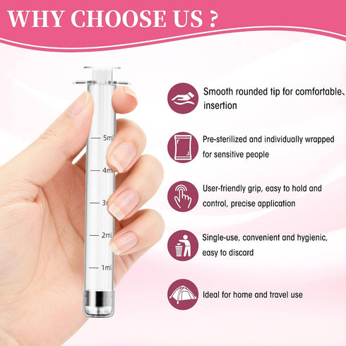 5ml 60 Pack Disposable Vaginal Applicator Injector Vaginal Cream Applicators with Dosage Measurements, Fit Most
