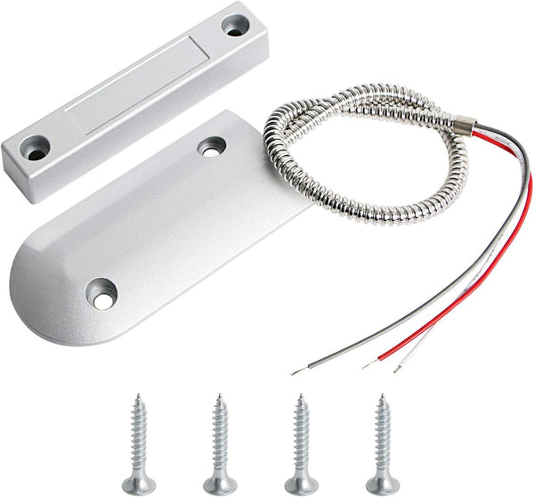 Aoje-Link OC-60B NC + NO Rolling Door Contact Magnetic Reed Switch Alarm Sensor, Zinc Alloy, 3 Wires, 1pcs