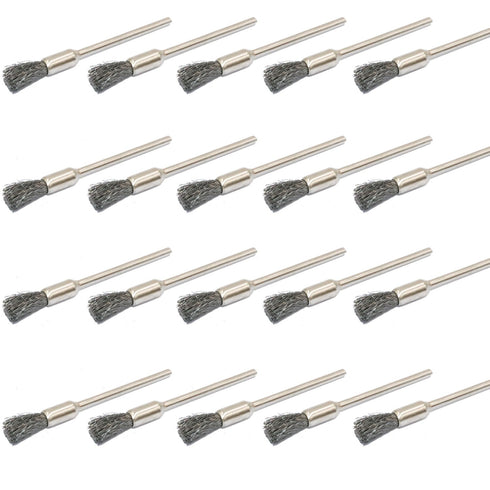 Steel Cleaning End Brushes, 20 Pieces, Pen Wire Brush Rust Paint Removal Bits