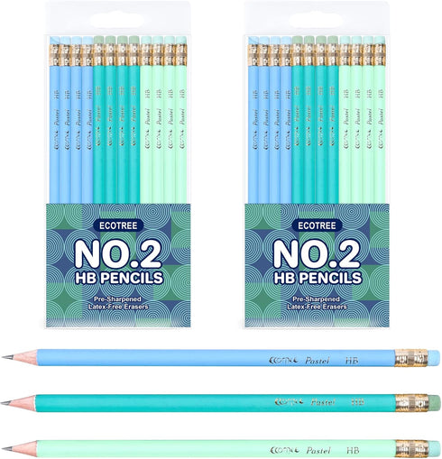 ECOTREE #2 Pencils for Kids, Cute Fun Sharpened Pencils, Cool School Pencils, 24 Pack
