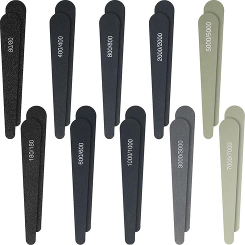 Honoson 20 Pcs Sanding Sticks, Assorted Polishing Sticks for Plastic Models, Metal and Wood Craft Tools