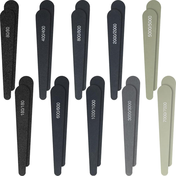 Honoson 20 Pcs Sanding Sticks, Assorted Polishing Sticks for Plastic Models, Metal and Wood Craft Tools