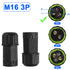 Waterproof Electrical Cable Connector 3 Pin IP68 Outdoor Cable Waterproof Coupler Support to 3.5-10mm Wire Diameter for outdoor billboards, tunnel lights, street lights 2 Pcs
