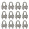 12Pcs M6 1/4 Inches Stainless Steel Wire Rope Cable Clip Clamp