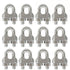 12Pcs M6 1/4 Inches Stainless Steel Wire Rope Cable Clip Clamp