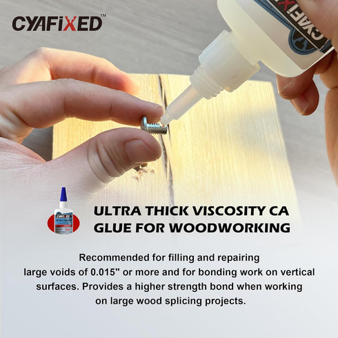 Professional Grade Cyanoacrylate Super Glue: Ultra Thick Viscosity CA Glue for Woodworking, 4 oz. Value Pack