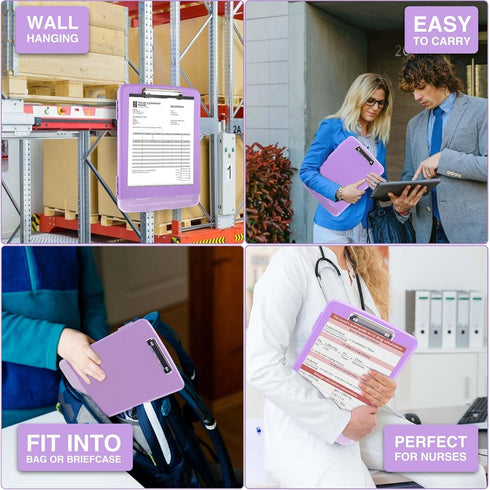 Sooez Clipboards with Storage, Heavy Duty 8.5x11 Clip Boards with Pen Holder for Women Teachers, School & Office