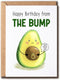 NALSDesigns Birthday From The Bump Card - Kawaii Avocado Card - Newborn Greeting