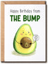 NALSDesigns Birthday From The Bump Card - Kawaii Avocado Card - Newborn Greeting