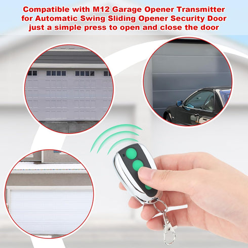 Kingdder 4 M12 Pcs Garage Door Remote Compatible with Garage Opener Transmitter for Automatic Swing Sliding Opener
